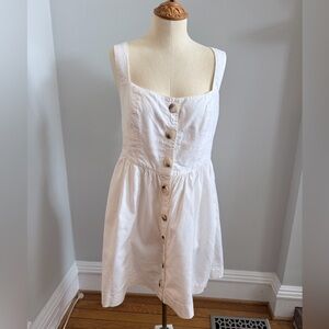 Free People White Button-Front Mini Sundress